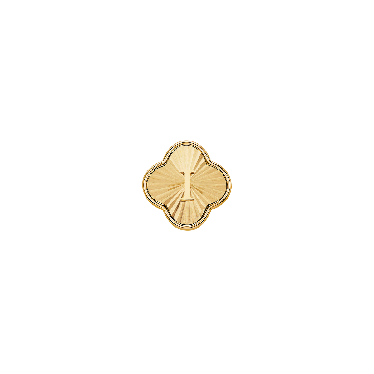 Textured Clover Charms (Gold) - Initials