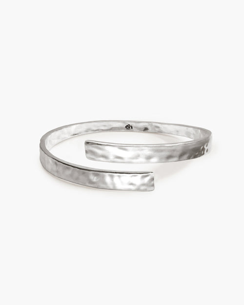 Hammered Arm Cuff in Silver