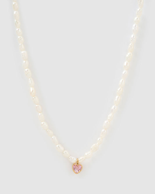 Kiki Pearl Heart Necklace