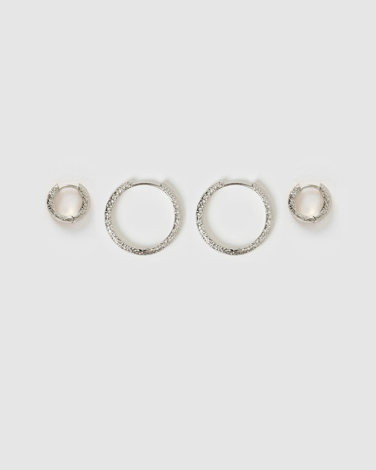 Little Hoop Earring Stack - Silver