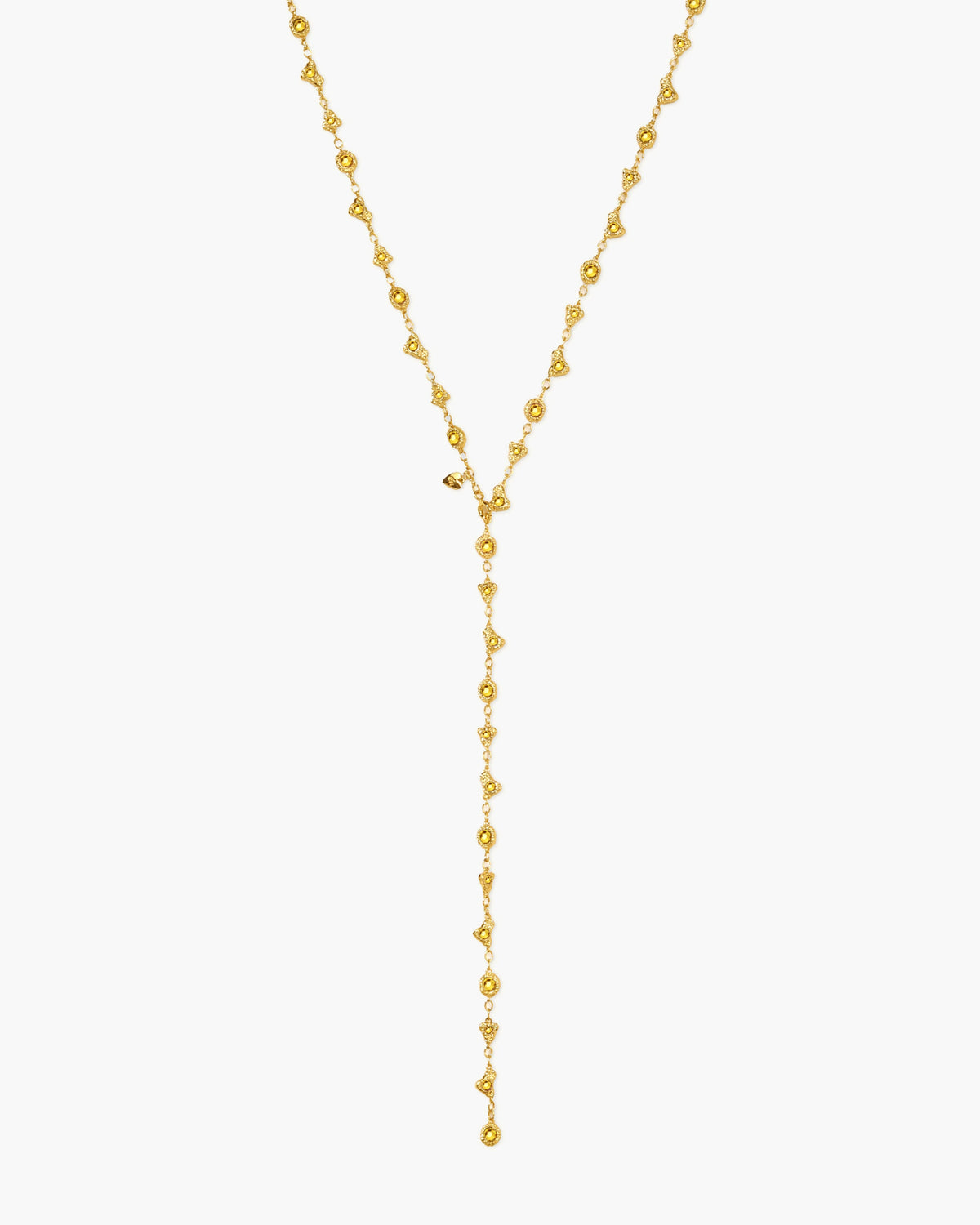 Lemon Crystal Long Chain in Silver
