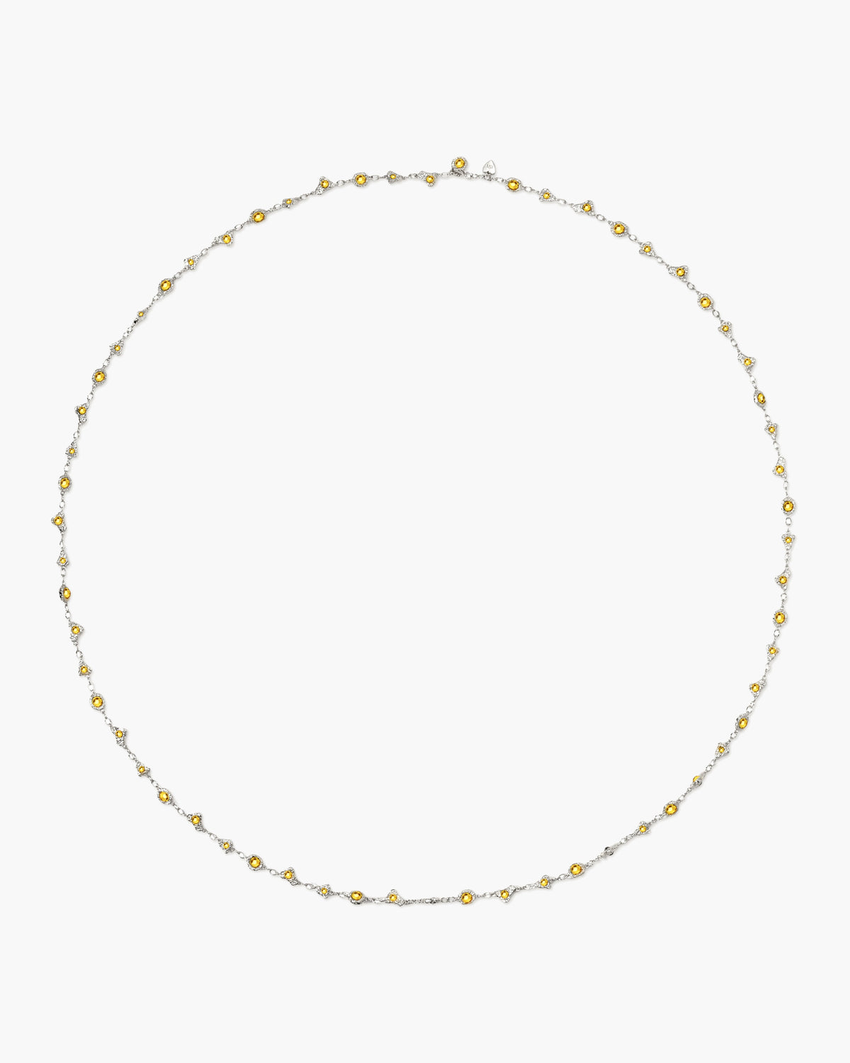 Lemon Crystal Long Chain in Silver