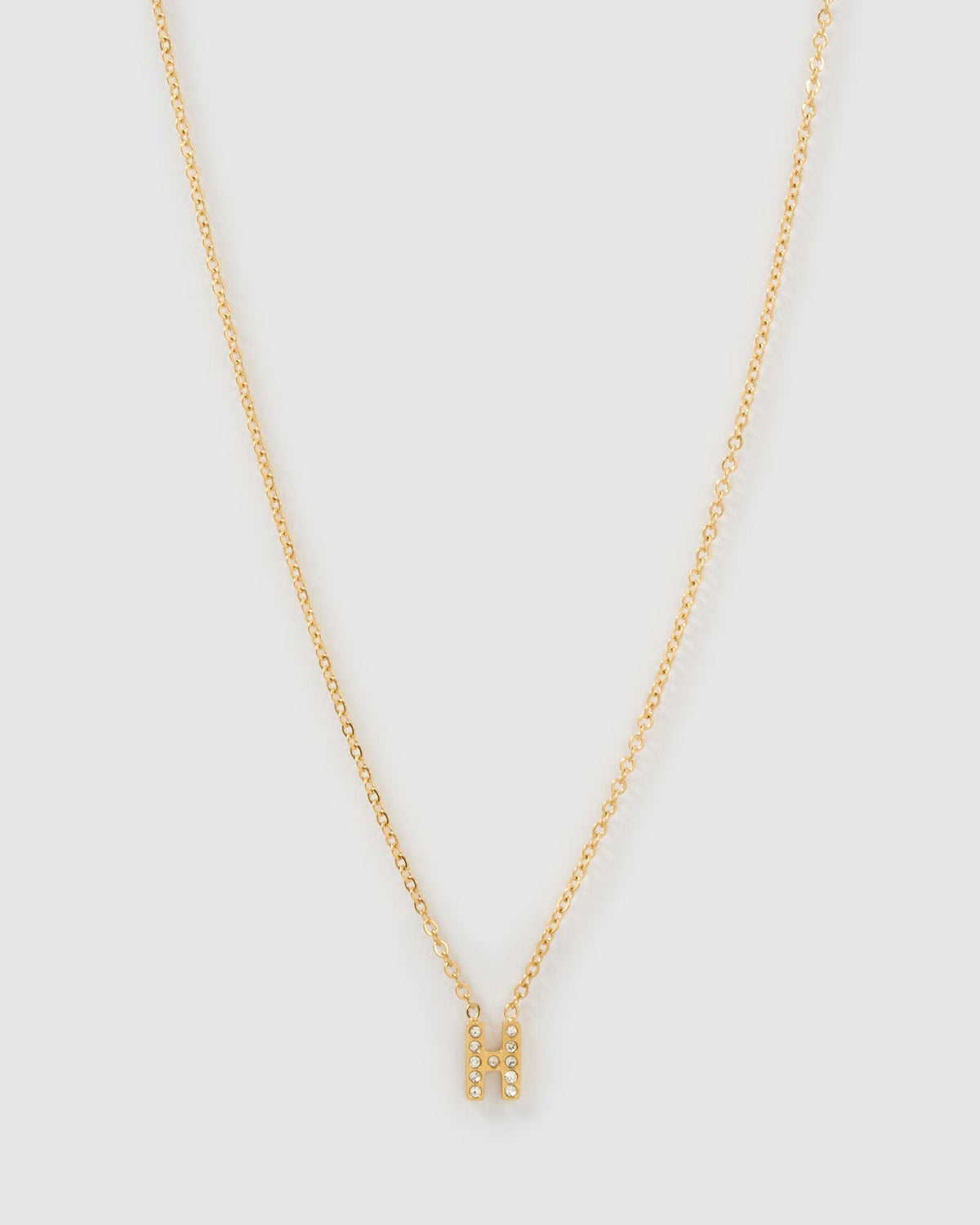 Mini Initial Stone Necklace