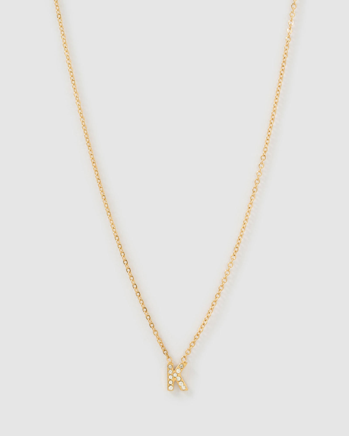 Mini Initial Stone Necklace