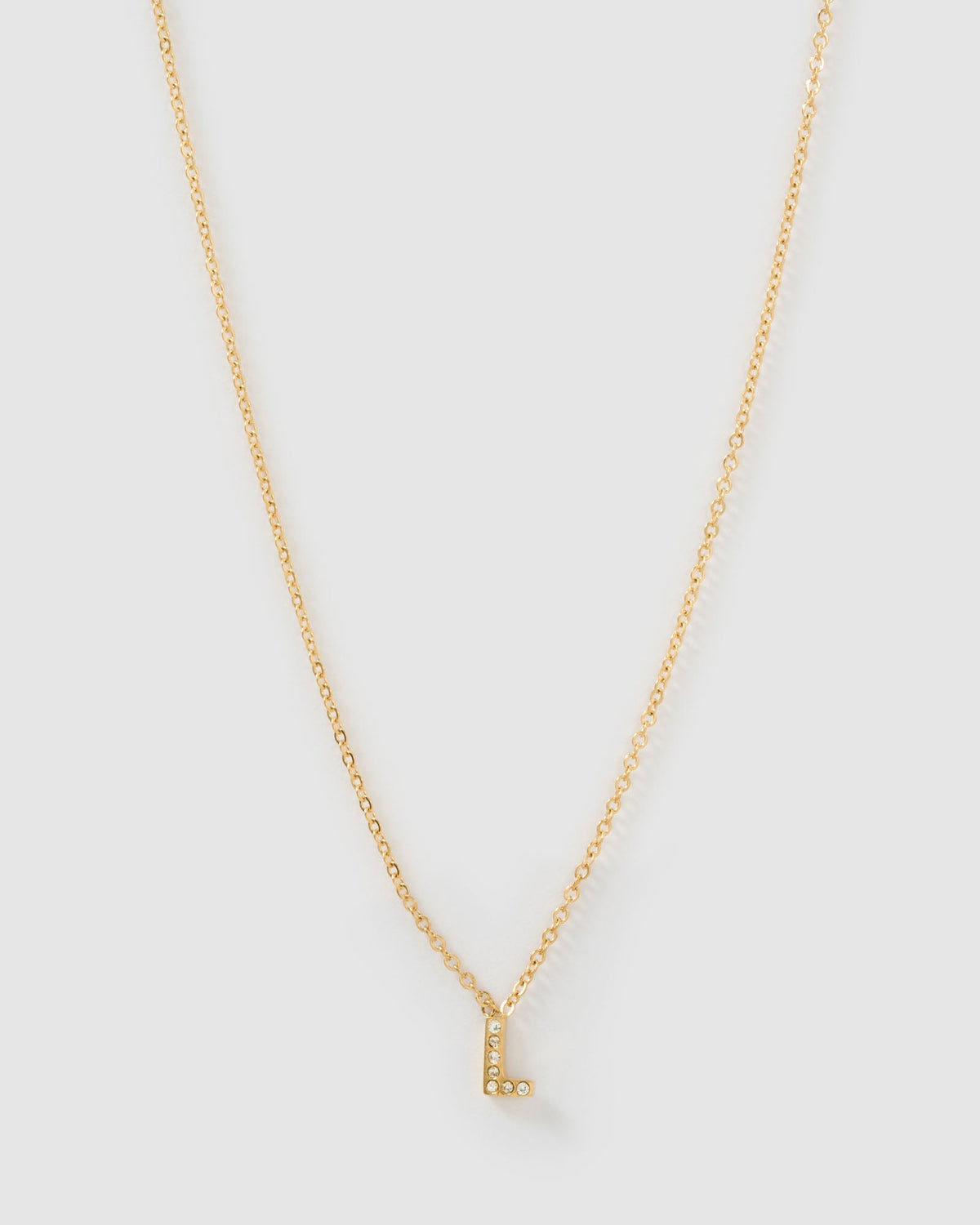 Mini Initial Stone Necklace