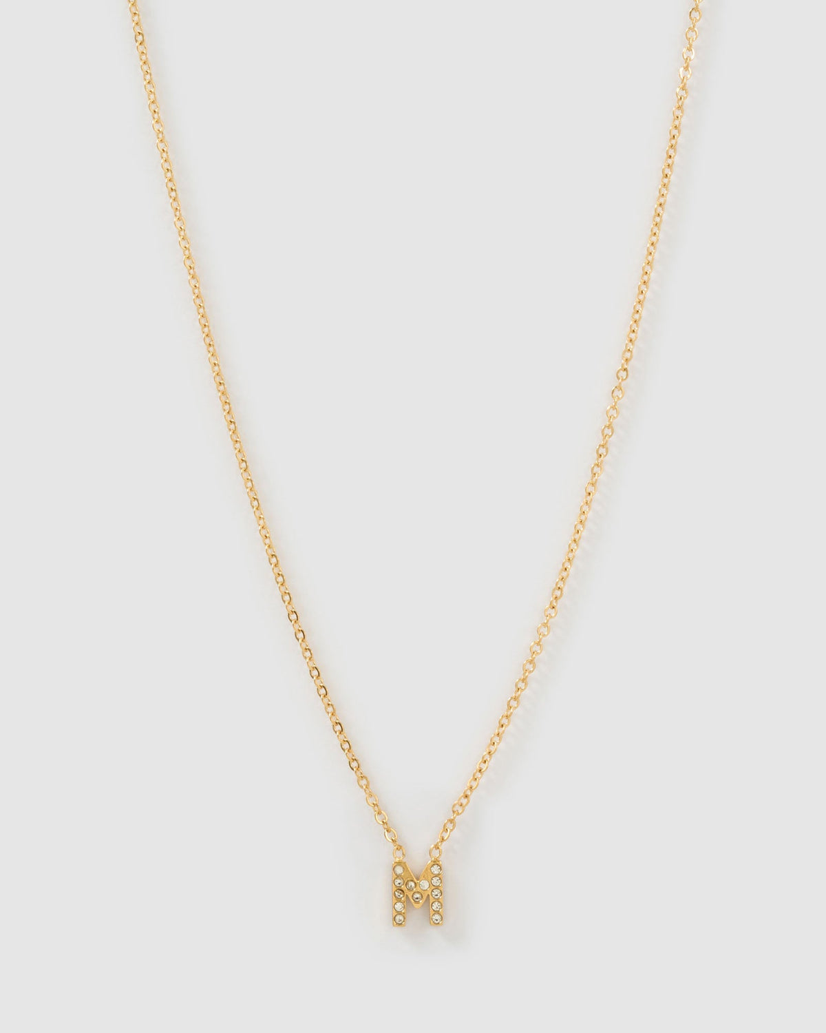 Mini Initial Stone Necklace