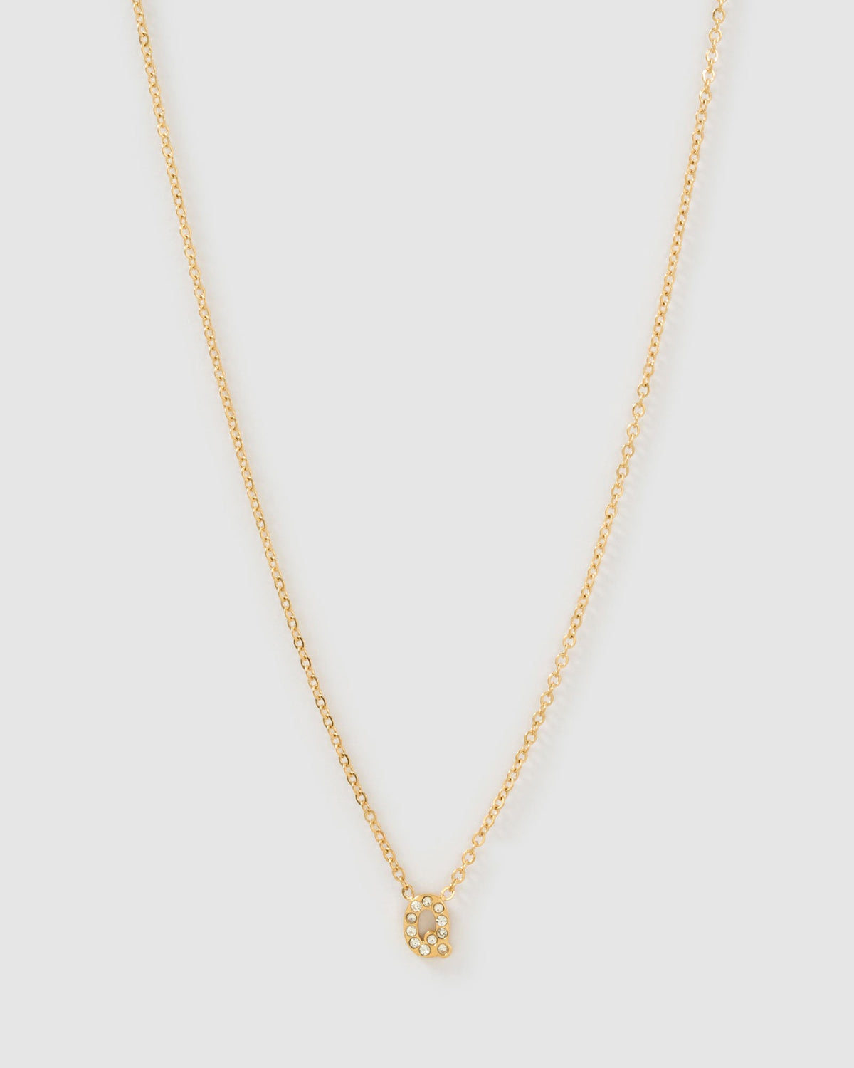 Mini Initial Stone Necklace