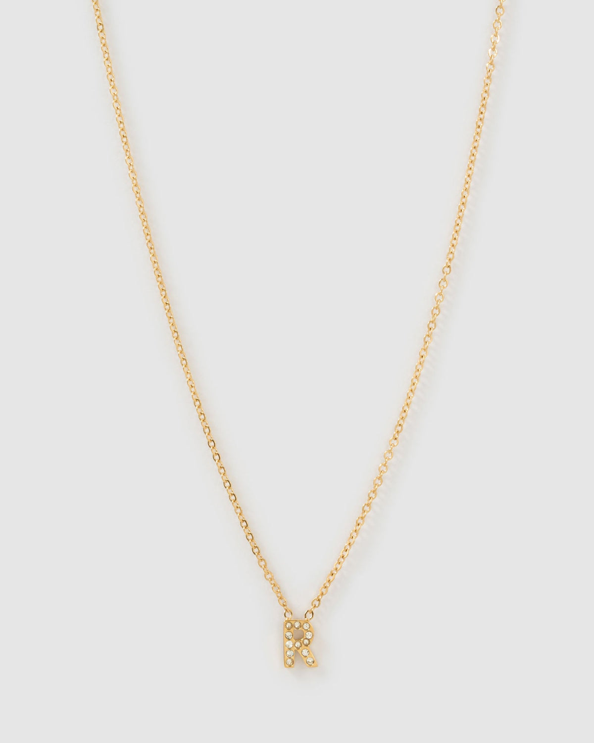 Mini Initial Stone Necklace