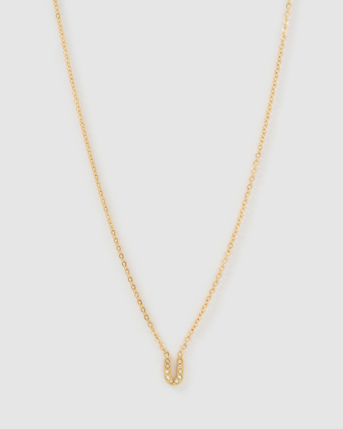 Mini Initial Stone Necklace