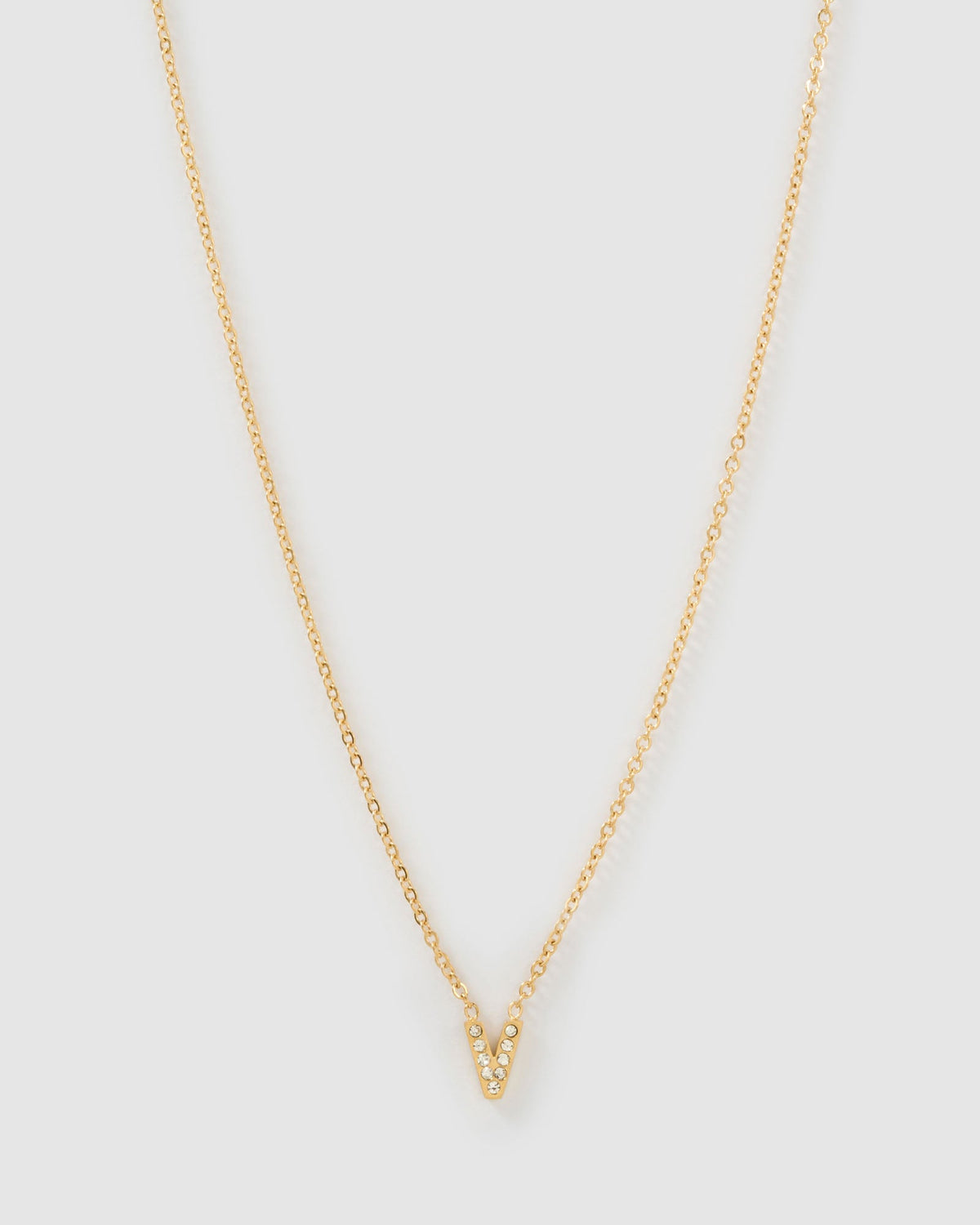 Mini Initial Stone Necklace