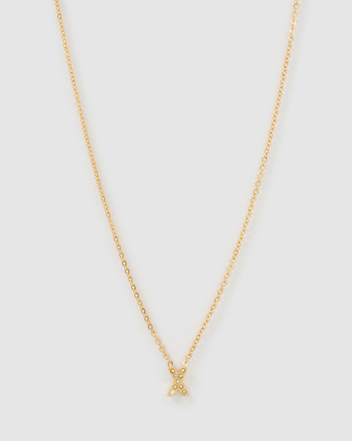 Mini Initial Stone Necklace