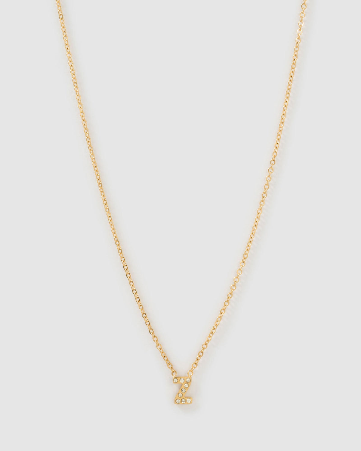 Mini Initial Stone Necklace