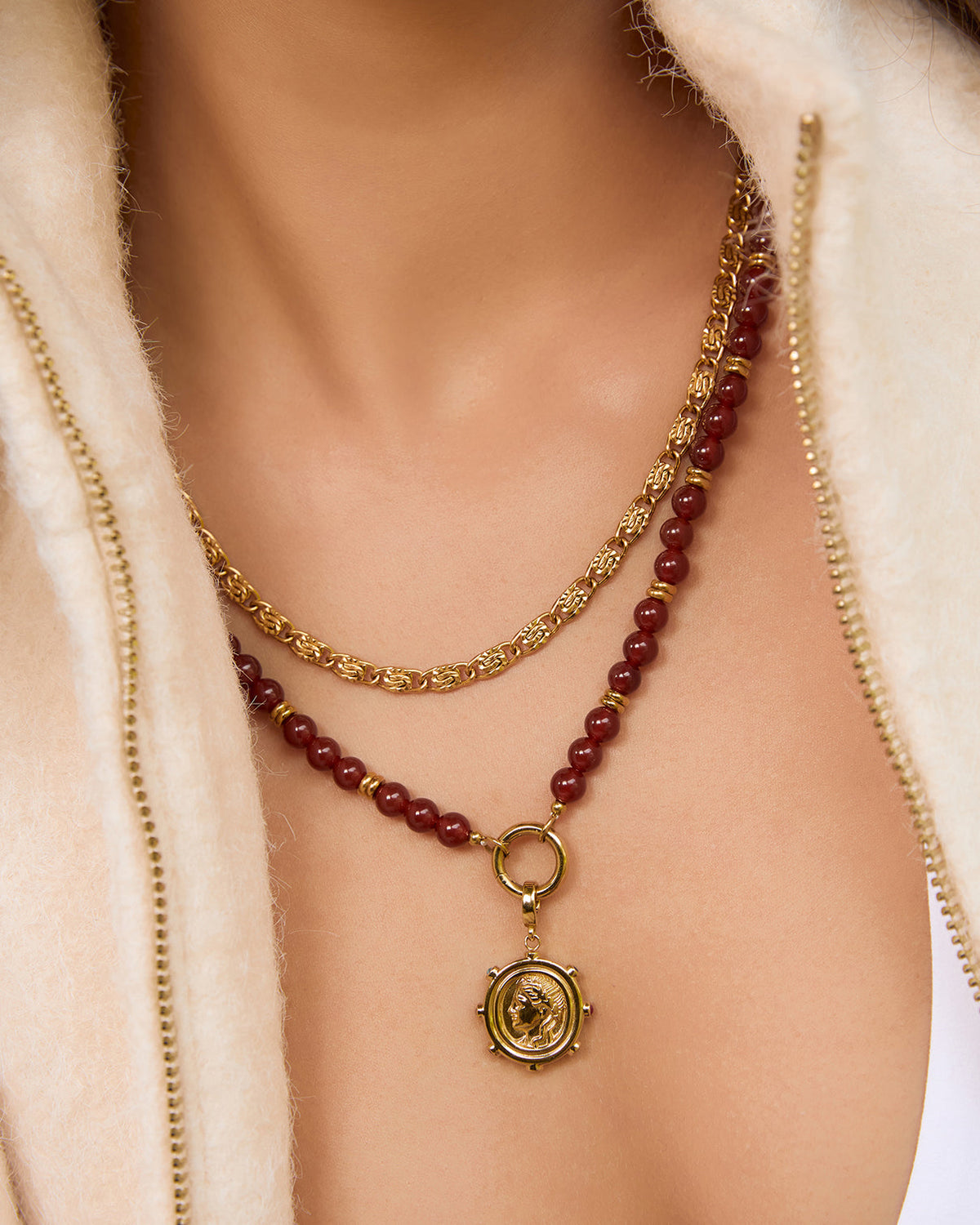 Tallulah Necklace - Red Agate