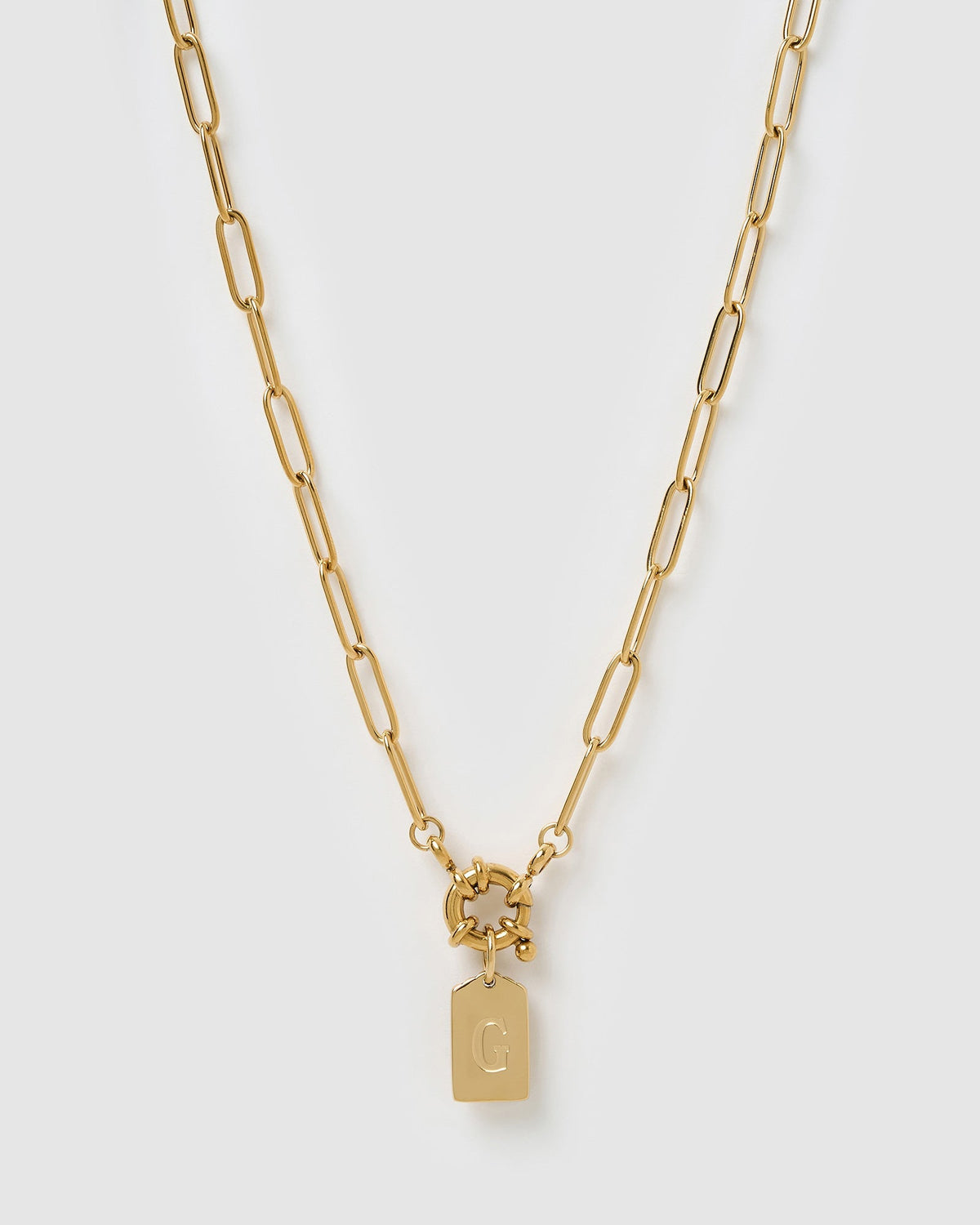 Letter Gold Tag Necklace