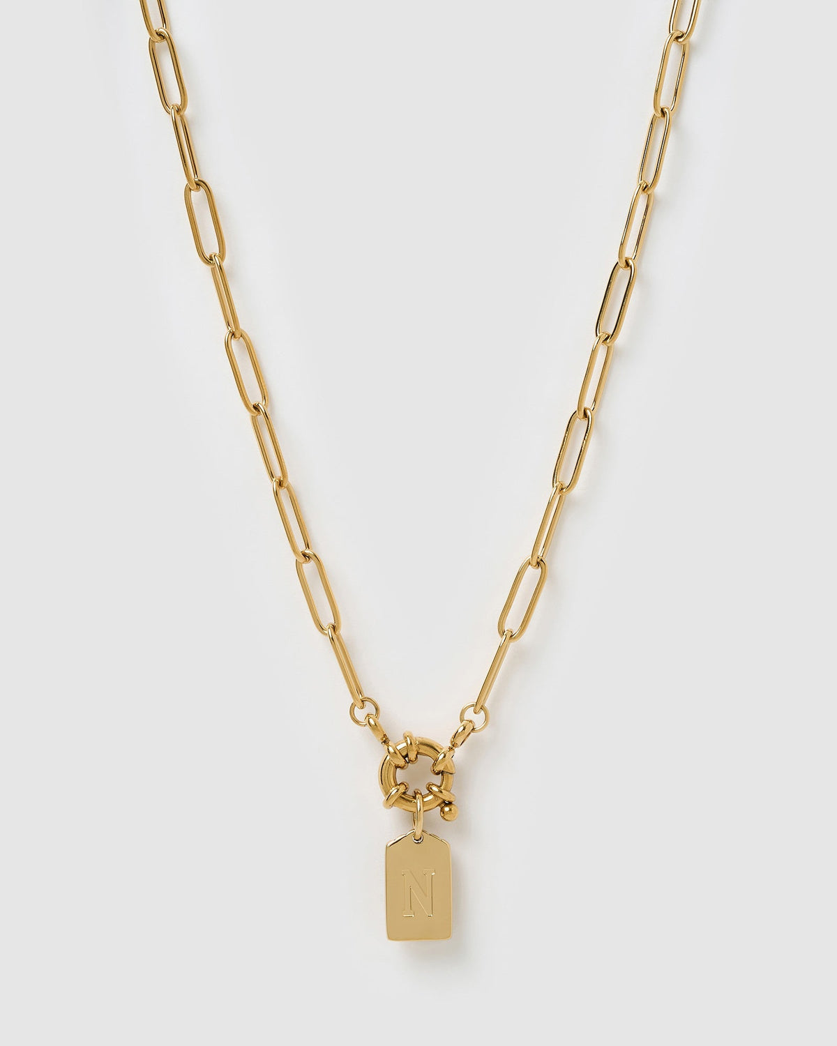 Letter Gold Tag Necklace