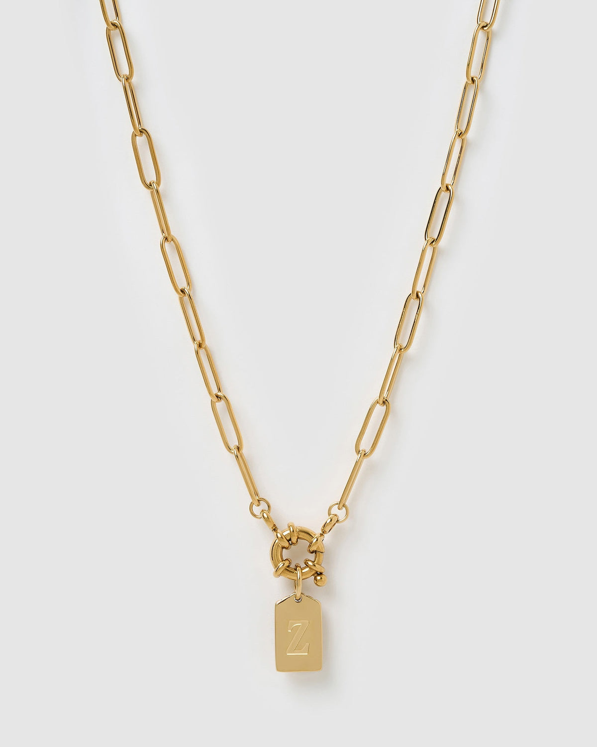Letter Gold Tag Necklace