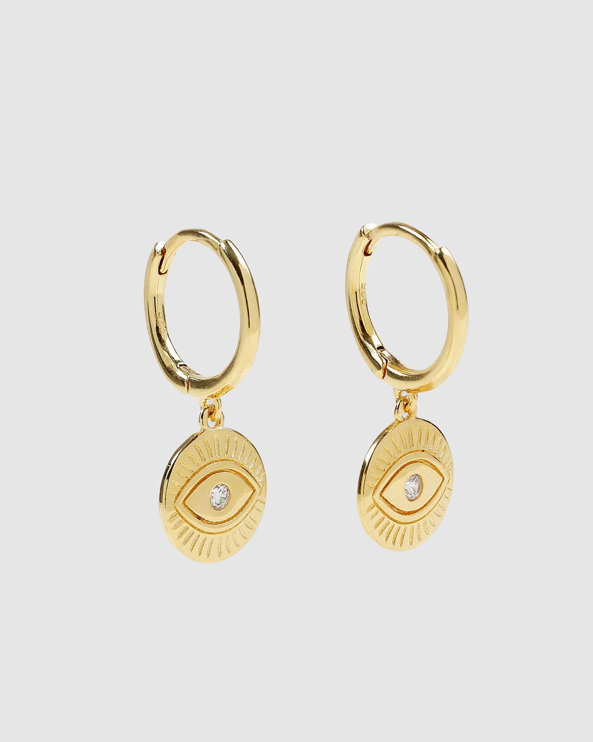Protective Eye Gold Hoop Huggies
