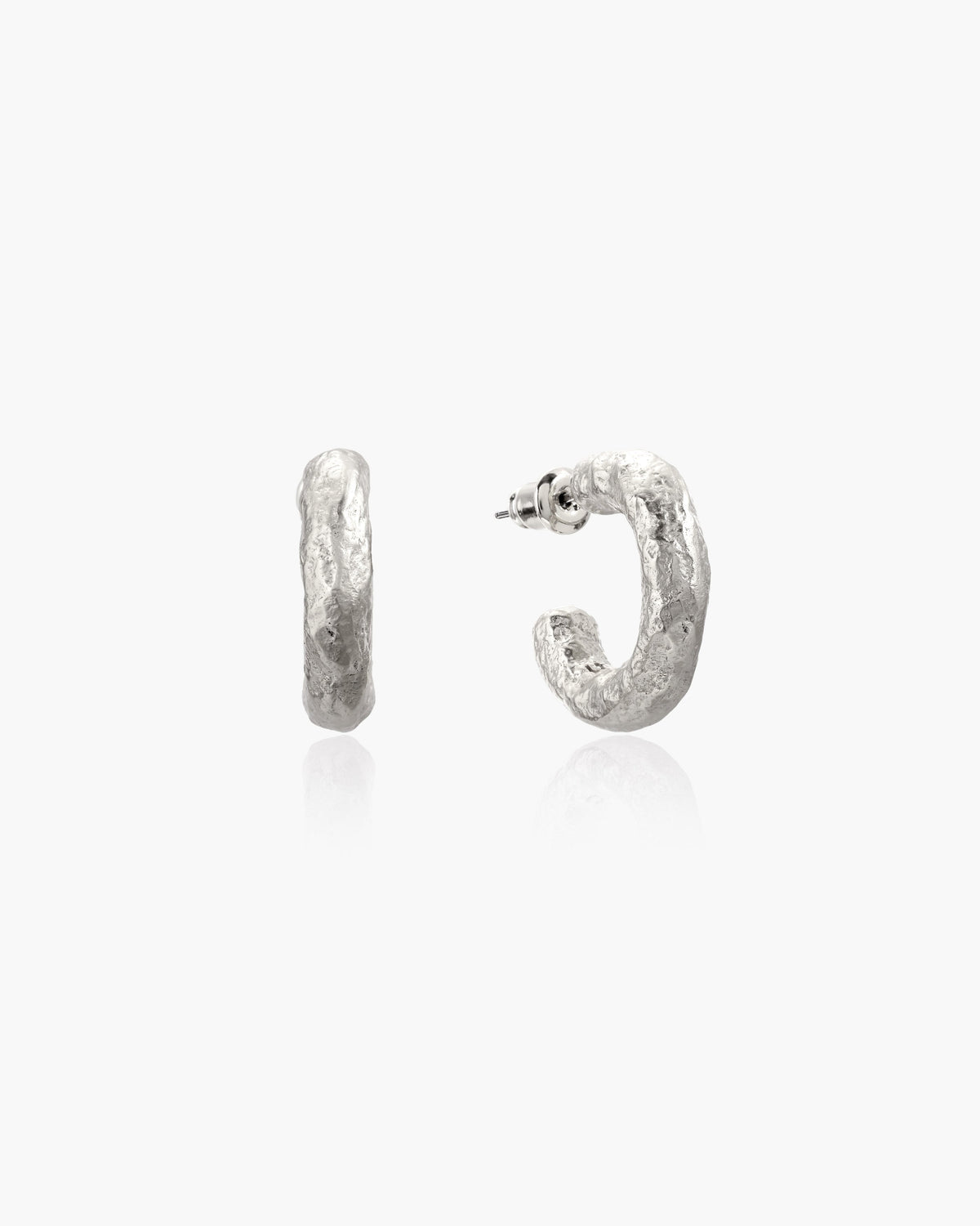 Jenny Medium Hoop Earrings in Silver