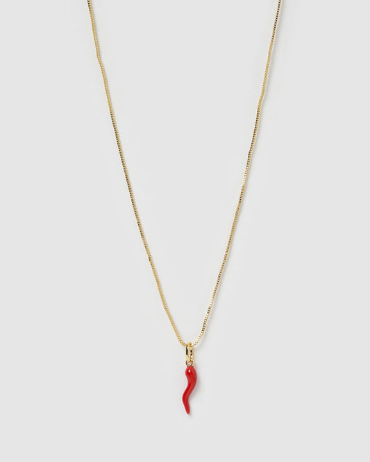 Cornicello Red Charm Necklace
