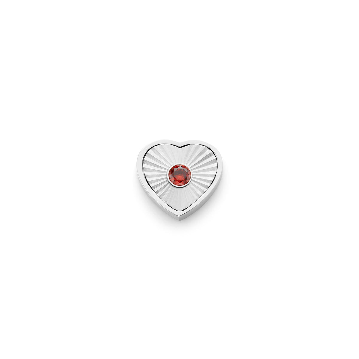 Textured Heart Charms (Silver) - Birthstone