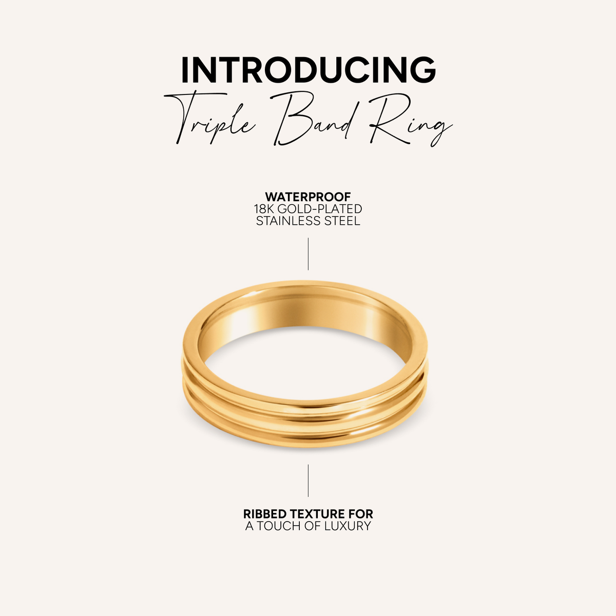 Triple Band Ring (Gold)