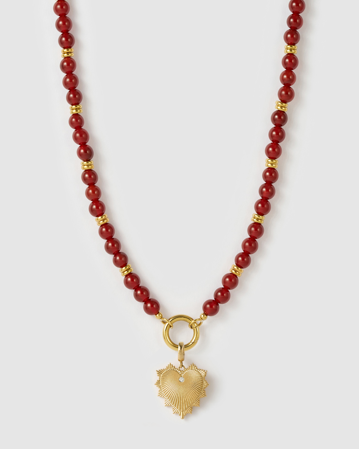 Velvet Charm Necklace - Red Agate