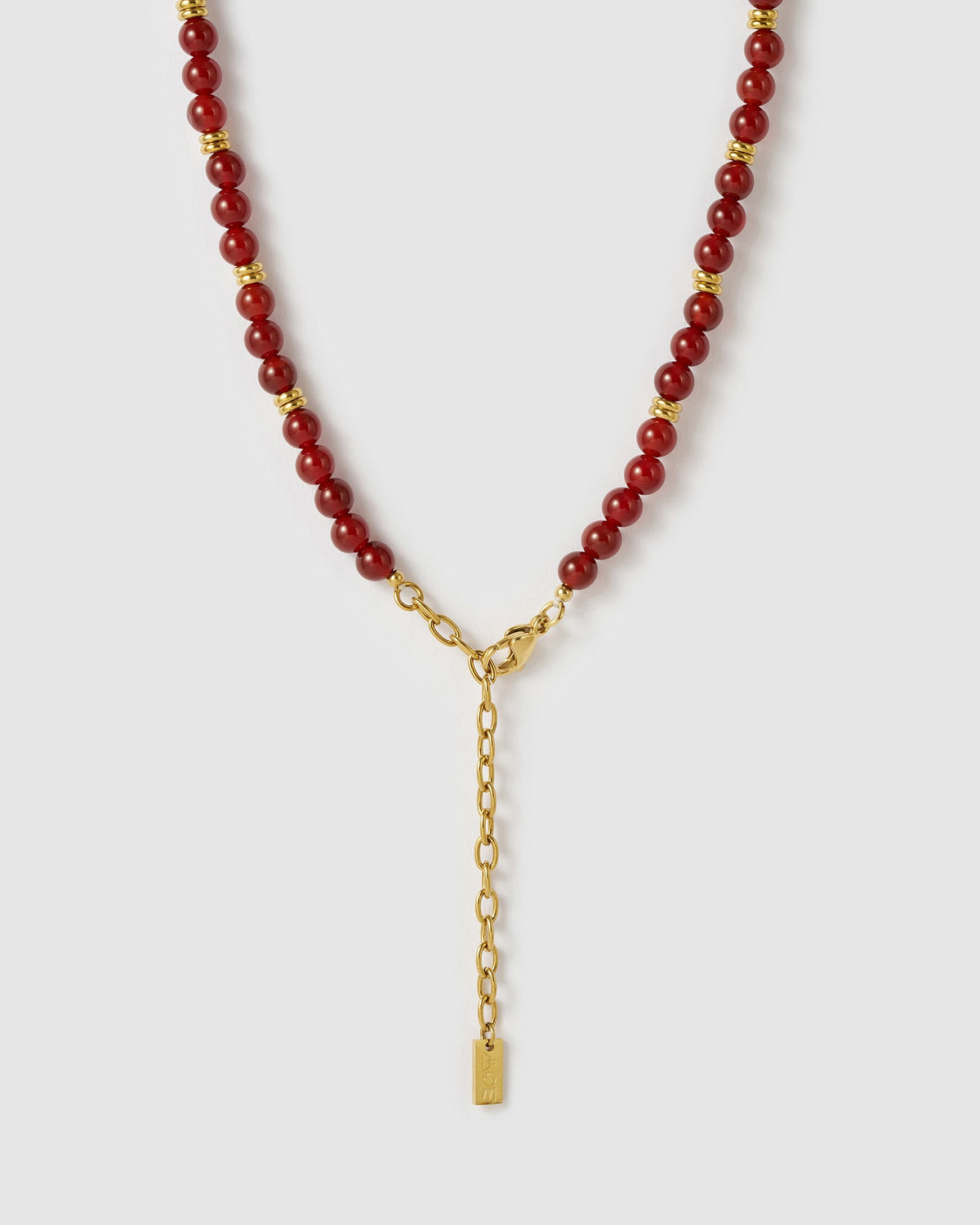 Velvet Charm Necklace - Red Agate