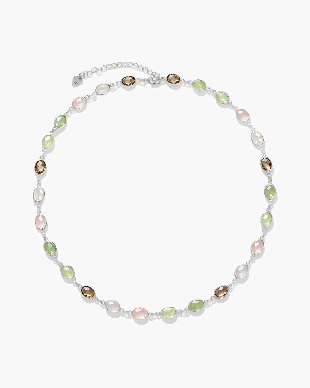 Whimsical Romance Stone Necklace in Silver