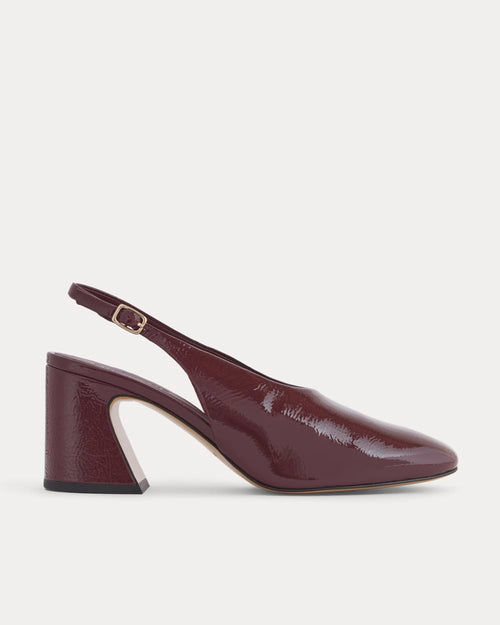 Curved Slingback Heel | Burgundy