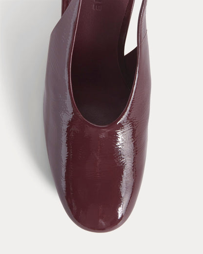 Curved Slingback Heel | Burgundy