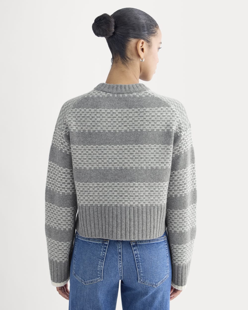 Nordic Cropped Boxy Crew in Luxe Merino | Heathered Mid Grey