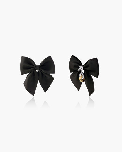 Black Bow Earrings