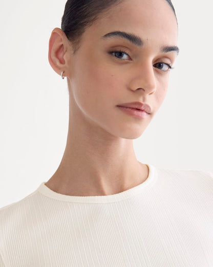 Lounge Rib Cropped Shirt | Bone