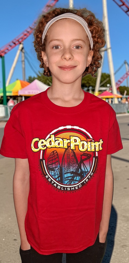 Cedar Point Circle Sign Youth Tee
