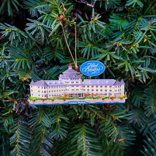 Cedar Point Hotel Breakers Rotundra Brass Ornament