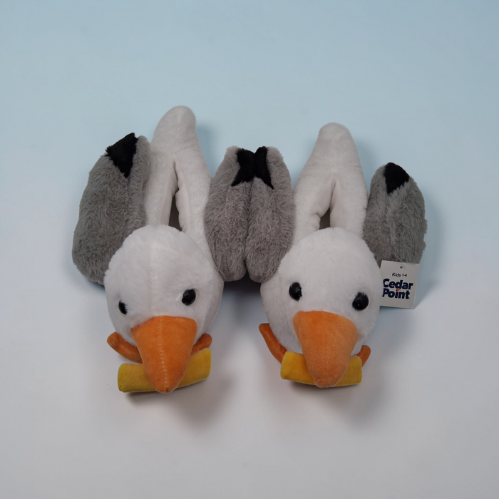 CEDAR POINT SEAGULL WITH FRIES  SLIPPERS - ADULT SMALL