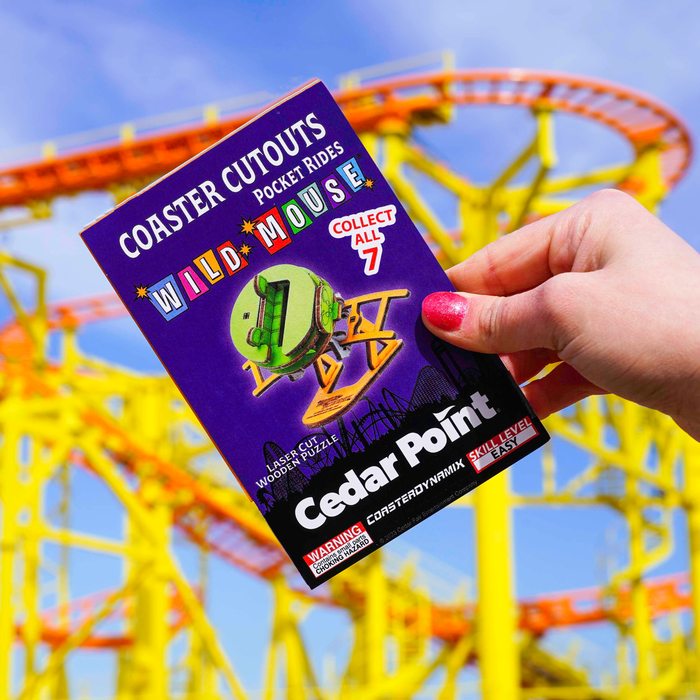 Cedar Point Wild Mouse Pink Mini Coaster Cutout
