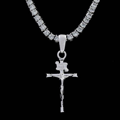 Crucifix Pendant in White Gold