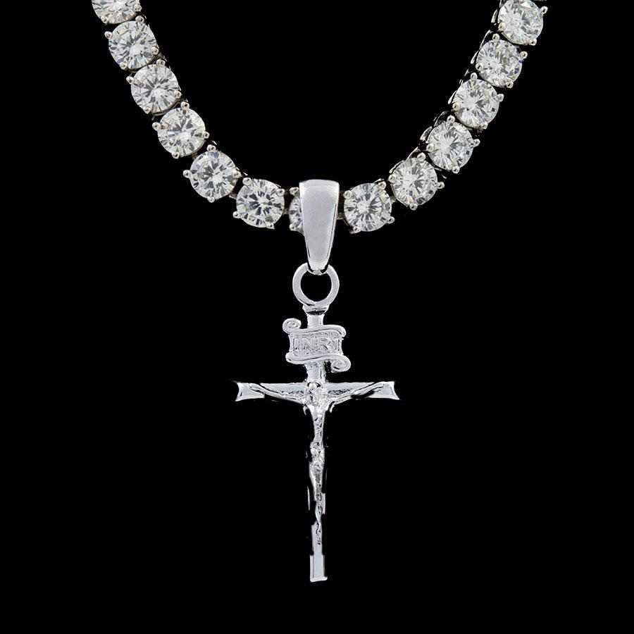 Crucifix Pendant in White Gold
