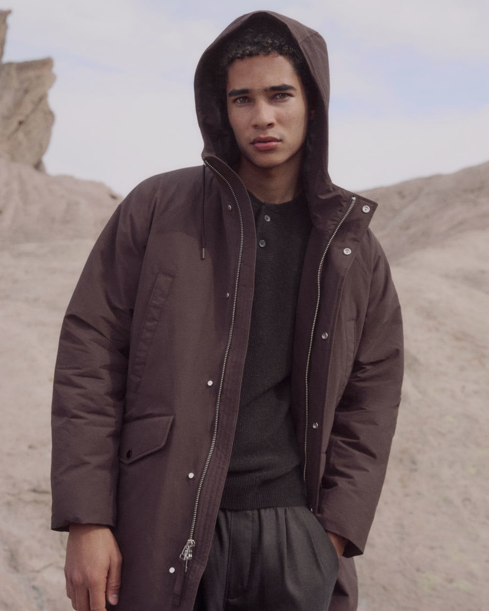 Henley in Wool Cashmere | Americano
