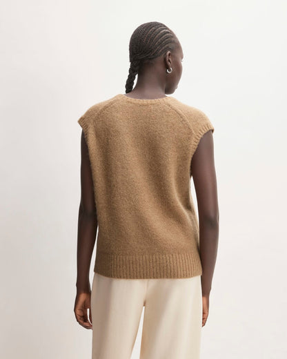 The Alpaca V-Neck Vest | Tiger's Eye