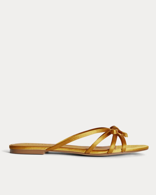 The Bow Sandal | Golden Sun Satin