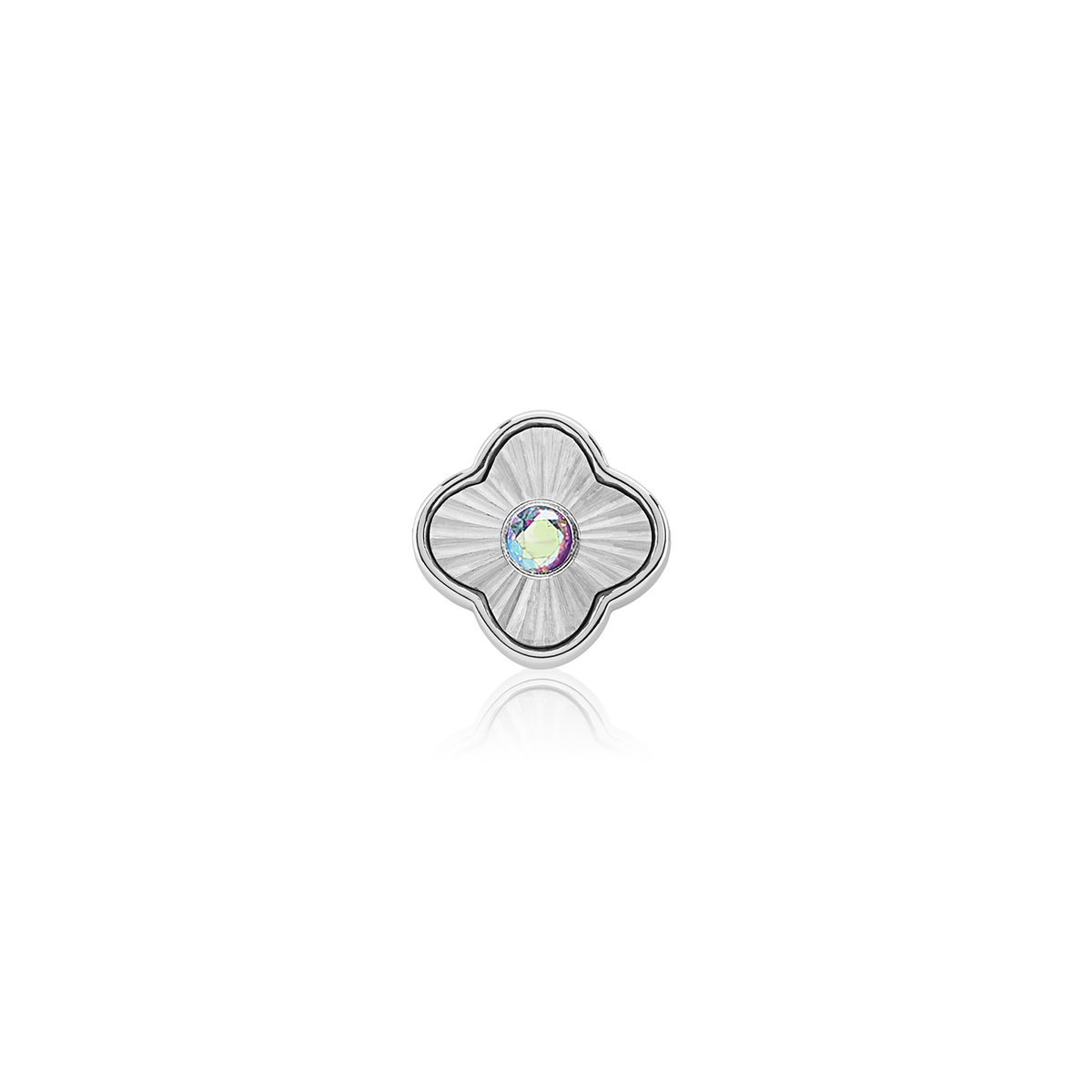 Textured Clover Charms (Silver) - &