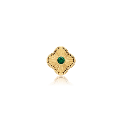 Textured Clover Charms (Gold) - Birthstones