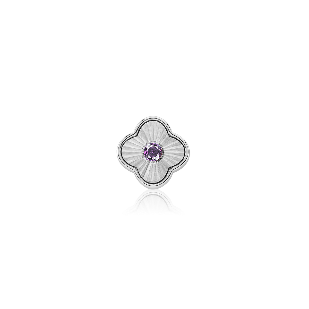 Textured Clover Charms (Silver) - &