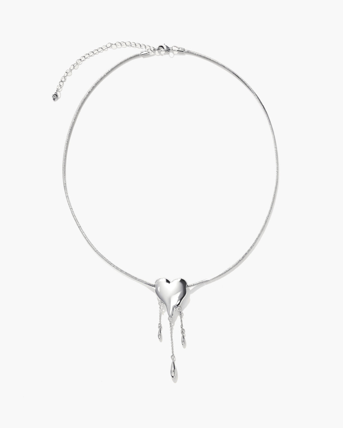 Venom’s Golden Drip Heart Necklace in Silver