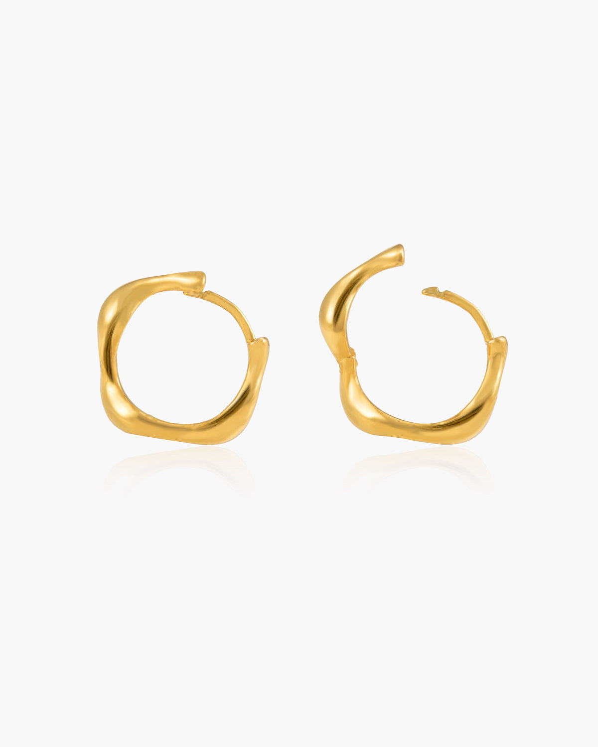 Gold Wave Hoop Earrings